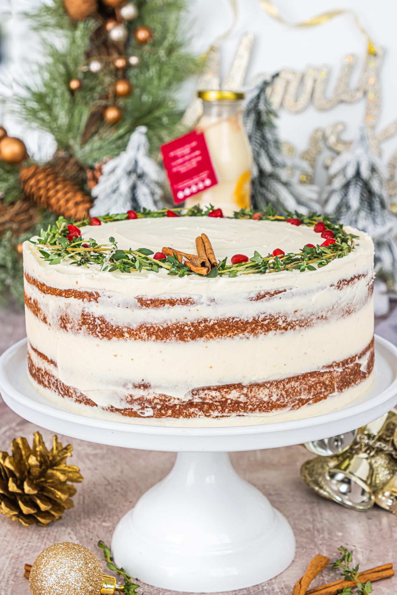 Eggnog Cake With Eggnog Cream Cheese Icing Call Me Pmc