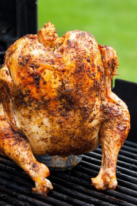 Smoked Beer Can Chicken is the best way to cook a whole chicken on the grill. You get crispy skin while the meat stays juicy and tender.