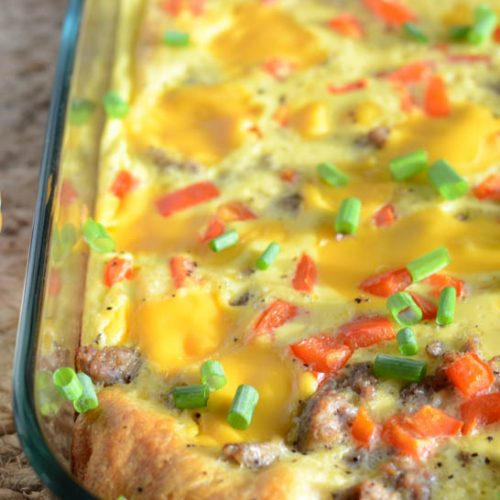 OVERNIGHT SAUSAGE EGG BREAKFAST CASSEROLE