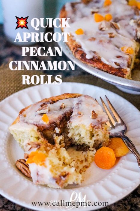 QUICK APRICOT PECAN CINNAMON ROLLS