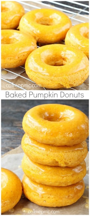 Baked Pumpkin Donuts Caramel Glaze