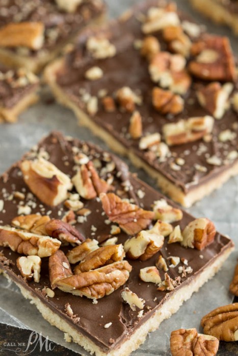 CHOCOLATE PECAN SHORTBREAD BARS