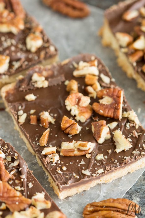 CHOCOLATE PECAN SHORTBREAD BARS