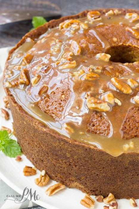 Praline Glazed Pumpkin Pound Cake