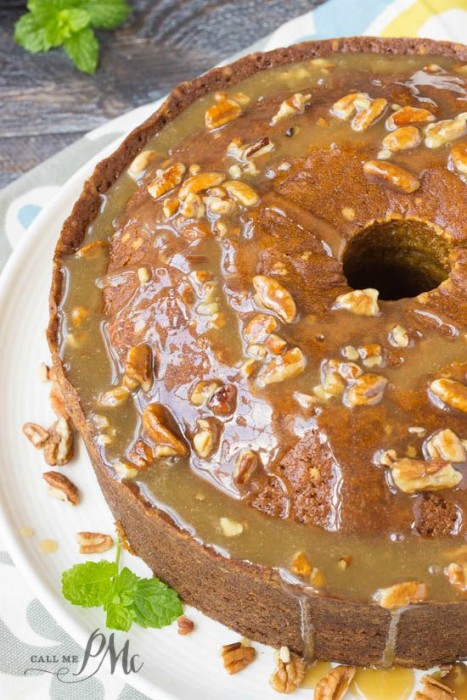 Praline Glazed Pumpkin Pound Cake