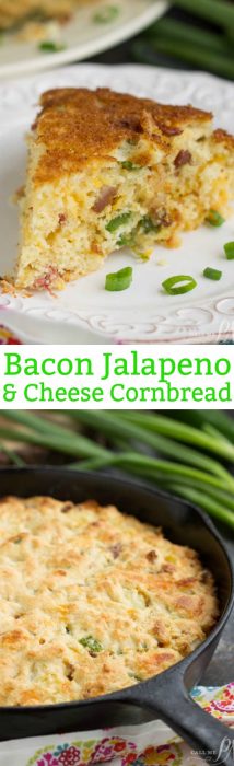 Southern Cheesy Jalapeno Bacon Skillet Cornbread