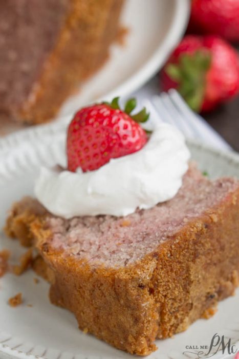 Real Fruit Strawberry Buttermilk Pound Cake (No Jello or Kool-Aid) 