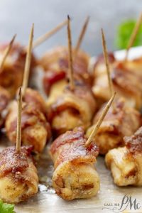 OVEN BAKED BACON WRAPPED CHICKEN BITES