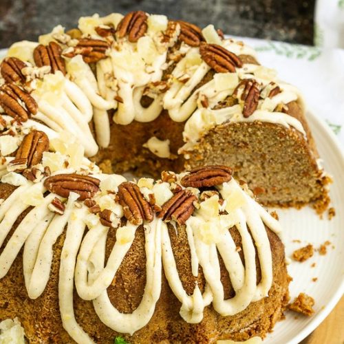 Carrot Pound Cake With Pineapple Mascarpone Frosting
