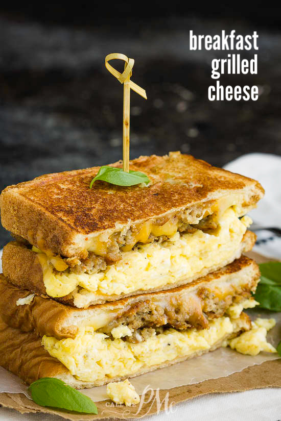 Breakfast Grilled Cheese with Soft Scrambled Eggs Recipe