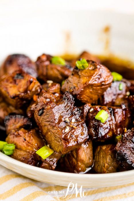 BOURBON HONEY STEAK TIPS