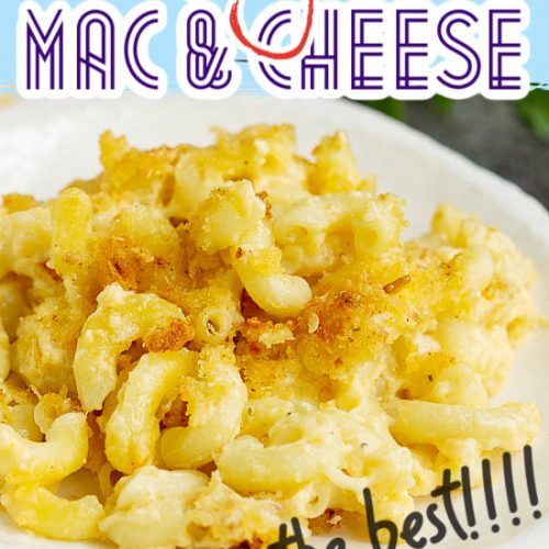 white creamy mac and cheese