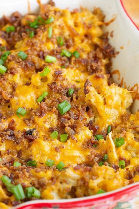 CHEDDAR BACON CAULIFLOWER CASSEROLE