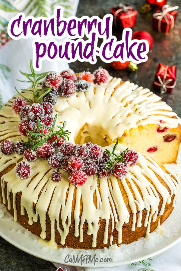 Coconut Cranberry Pound Cake | Festive (and tasty!) dessert for holidays!