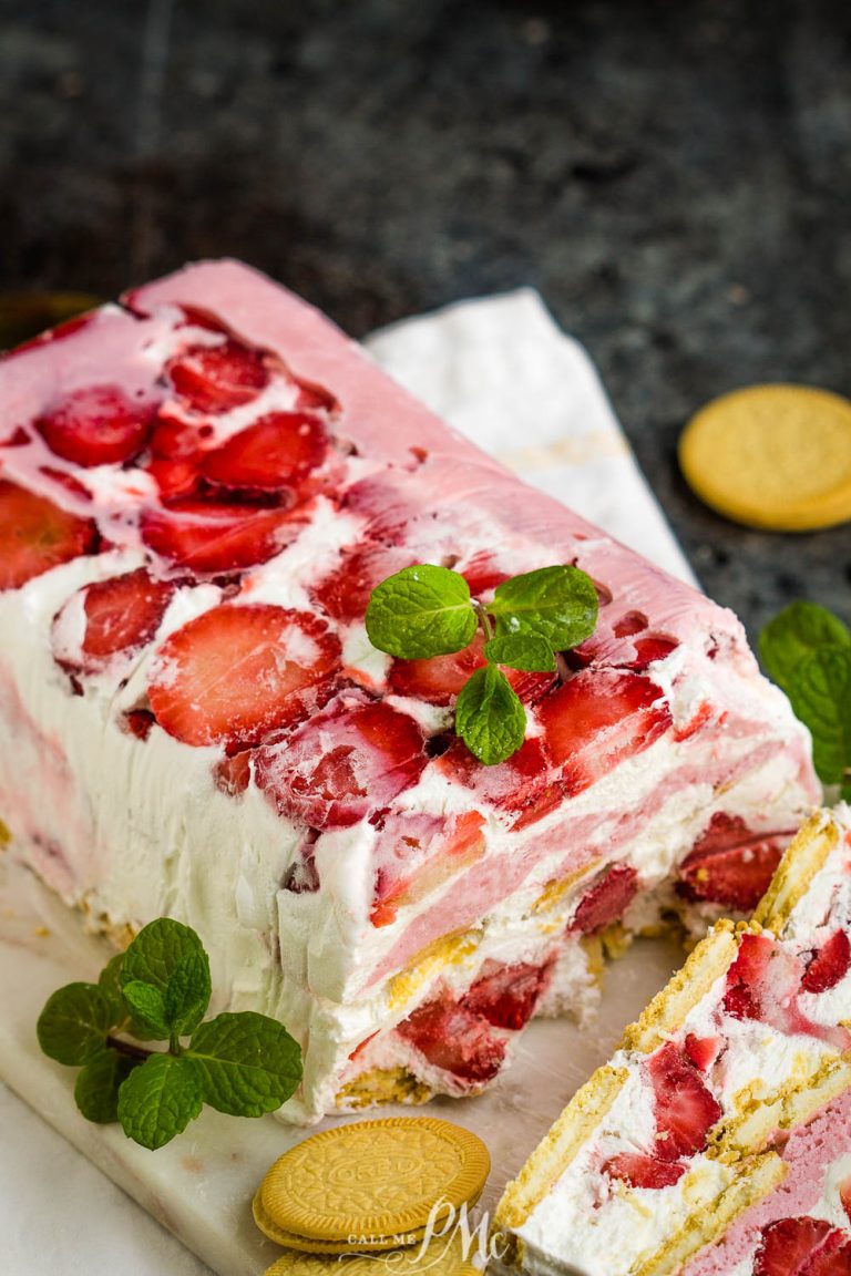 No bake and just three ingredients, Strawberry Tiramisu Icebox Cake this light and fluffy dessert recipe is such a treat!