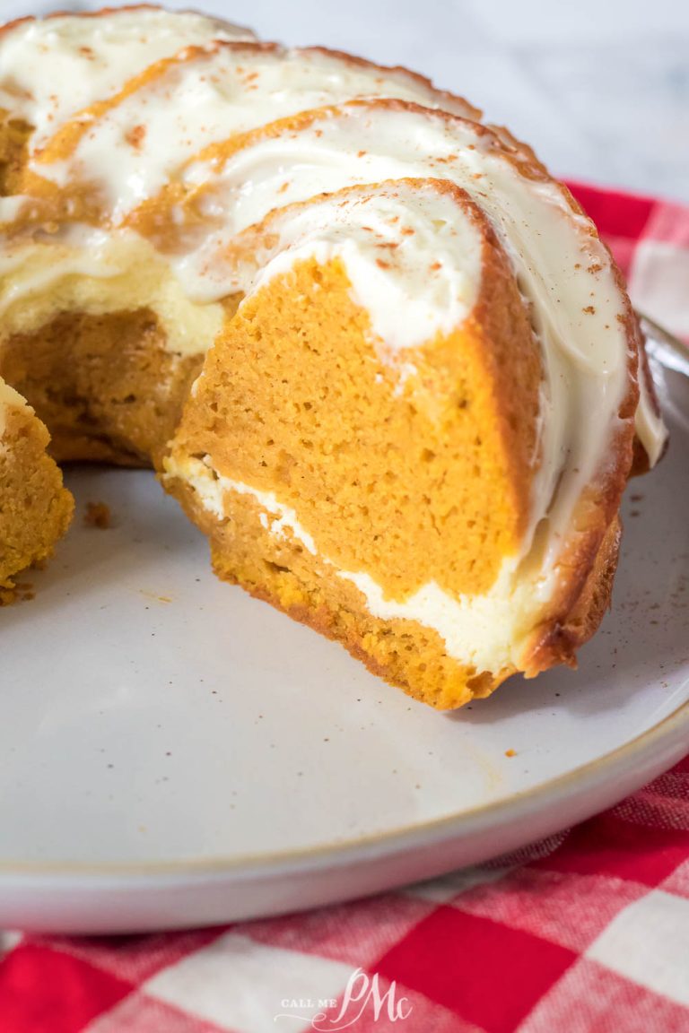 PUMPKIN CHEESECAKE SWIRL BUNDT CAKE | Call Me PMc