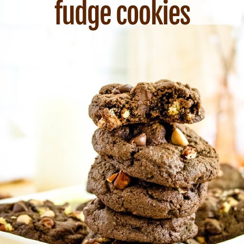 Soft Batch Salted Caramel Chocolate Fudge Cookies - Baker by Nature