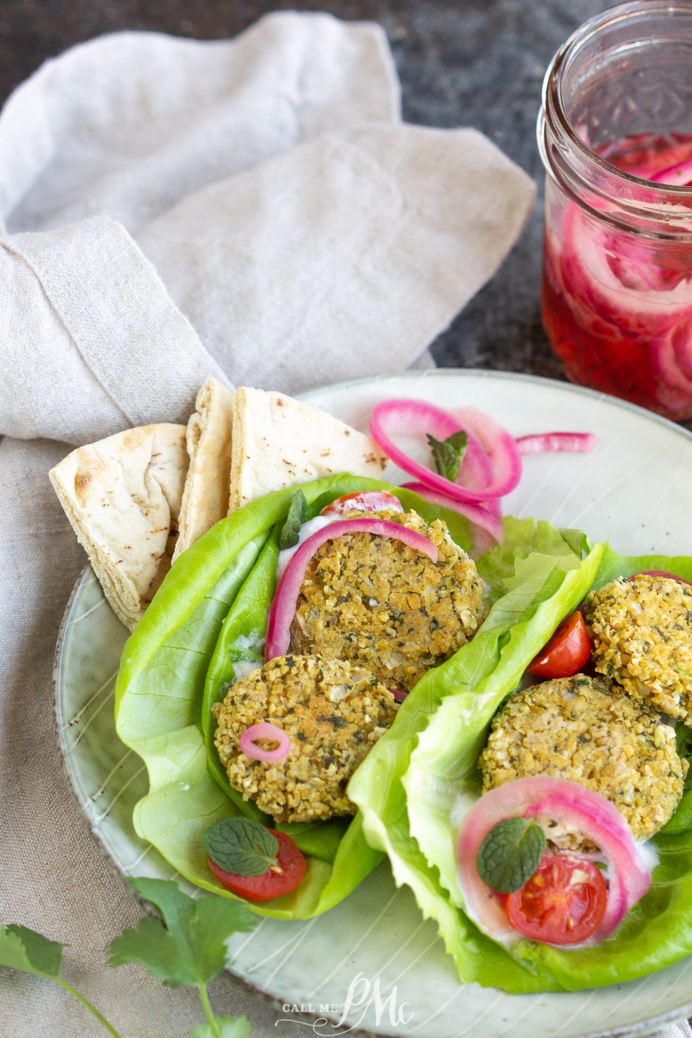 Baked Falafel Lettuce Wraps