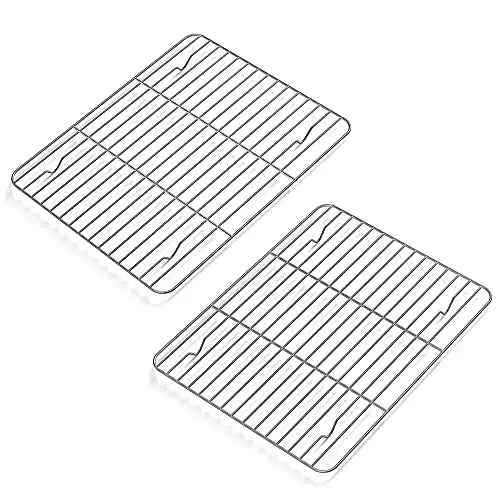 2 Pack Cooling Rack for Baking Stainless Steel, Heavy Duty Wire Rack Baking Rack, 11.7" x 9.4" Cooling Racks for Cooking, Fits Small Toaster Oven, Dishwasher Safe