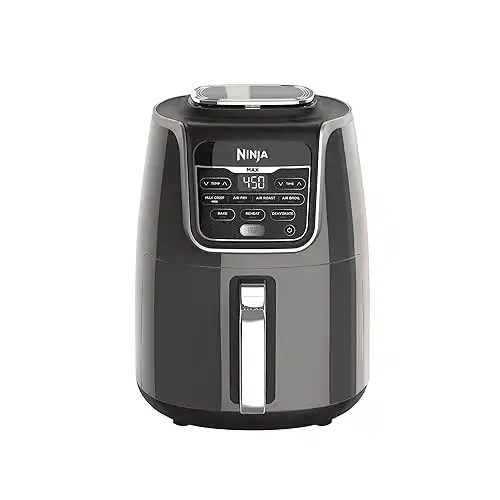 Ninja AF161 Max XL Air Fryer that Cooks, Crisps, Roasts, Bakes, Reheats and Dehydrates, with 5.5 Quart Capacity, and a High Gloss Finish, Grey