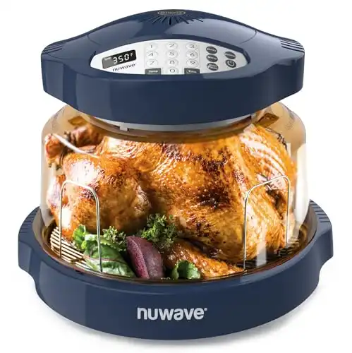 Nuwave Pro+ 2 Infra-Red Oven, Countertop, Convection, Cook Fresh or Frozen, No Defrosting or Preheating, 360 Surround Heat, Adjustable Temps, 100 Presets, 50 Memory, Tough Power Dome