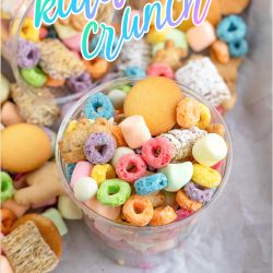 The Kiddie Crunch Snack Mix is a delightful plastic cup filled with colorful cereal, marshmallows, cookies, and animal crackers. A playful blend of textures and vibrant colors makes this treat irresistible for both kids and adults alike.